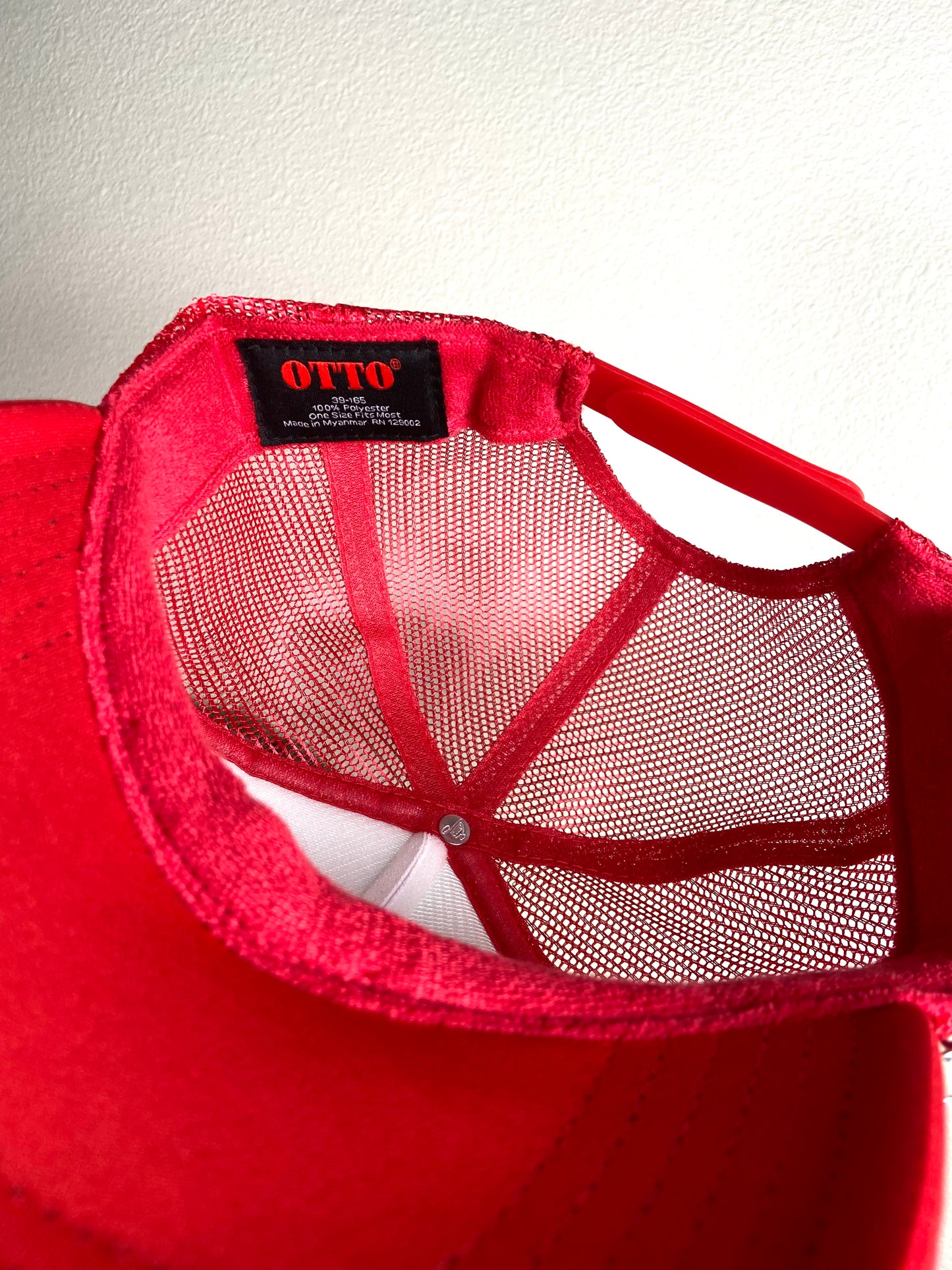 Red And White College Trucker Hat