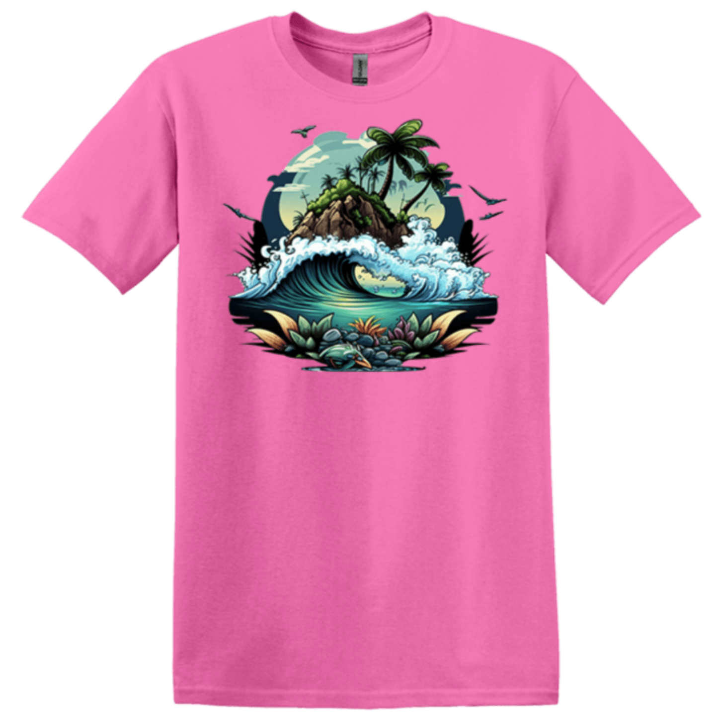 pink boutique top tropical