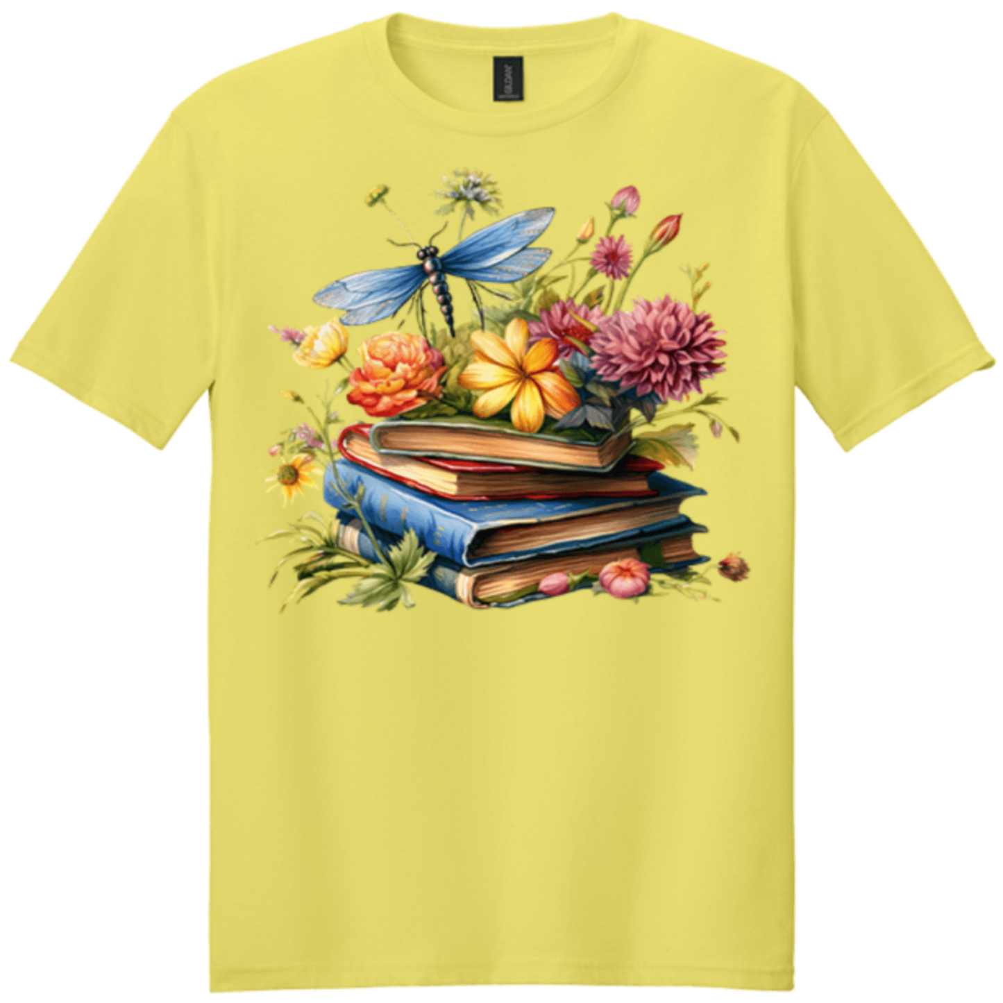 Ready2Go dragonfly library cornsilk yellow t-shirt