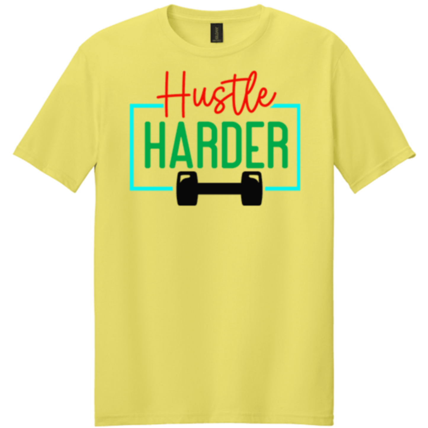 cornsilk yellow crew neck shirt hustle harder Ready2Go