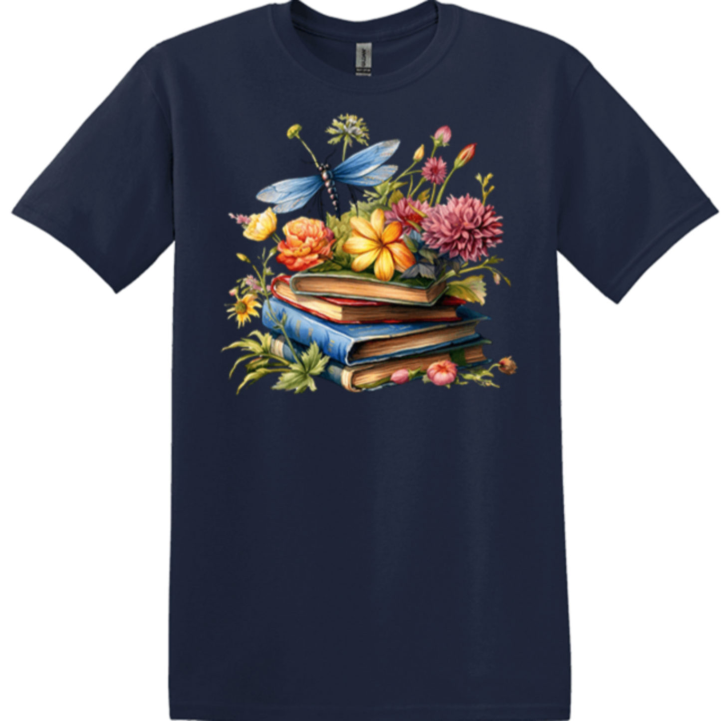 winged insect storybook navy short-sleeve wear
