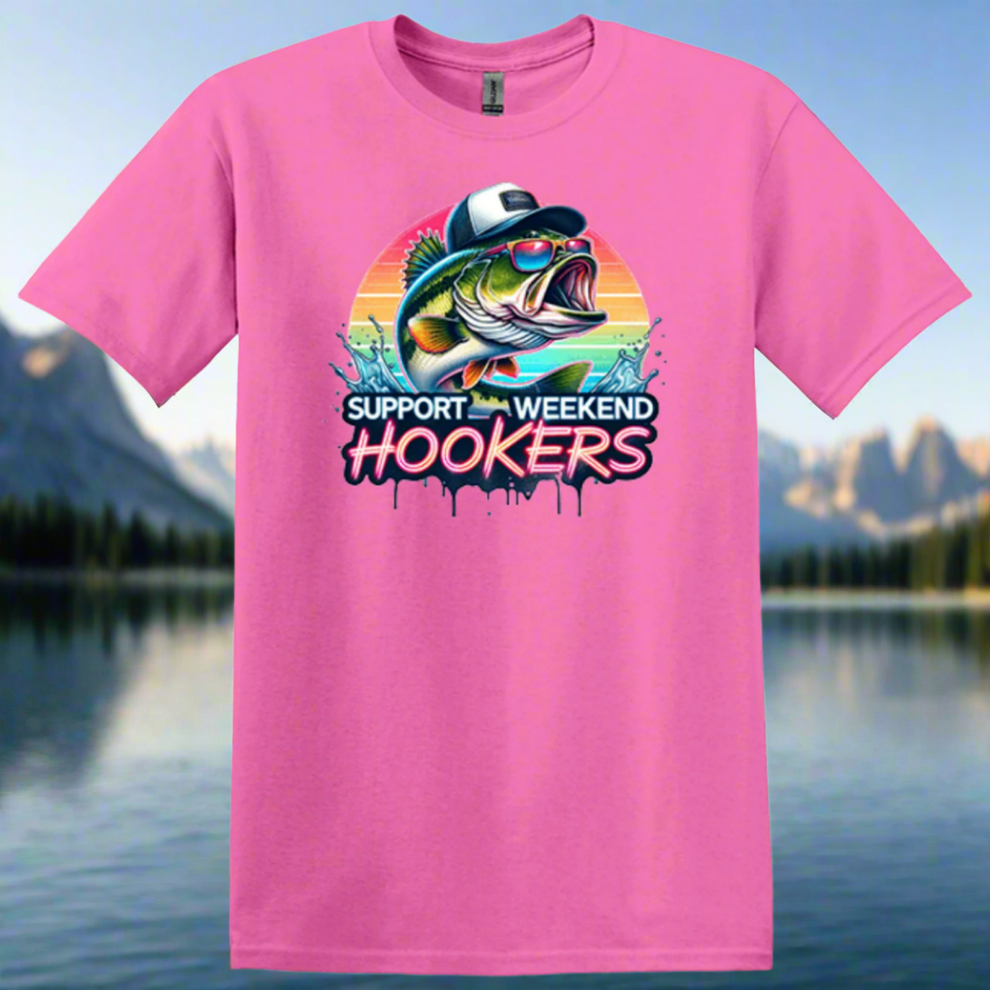 azalea pink support weekend fishing shirt