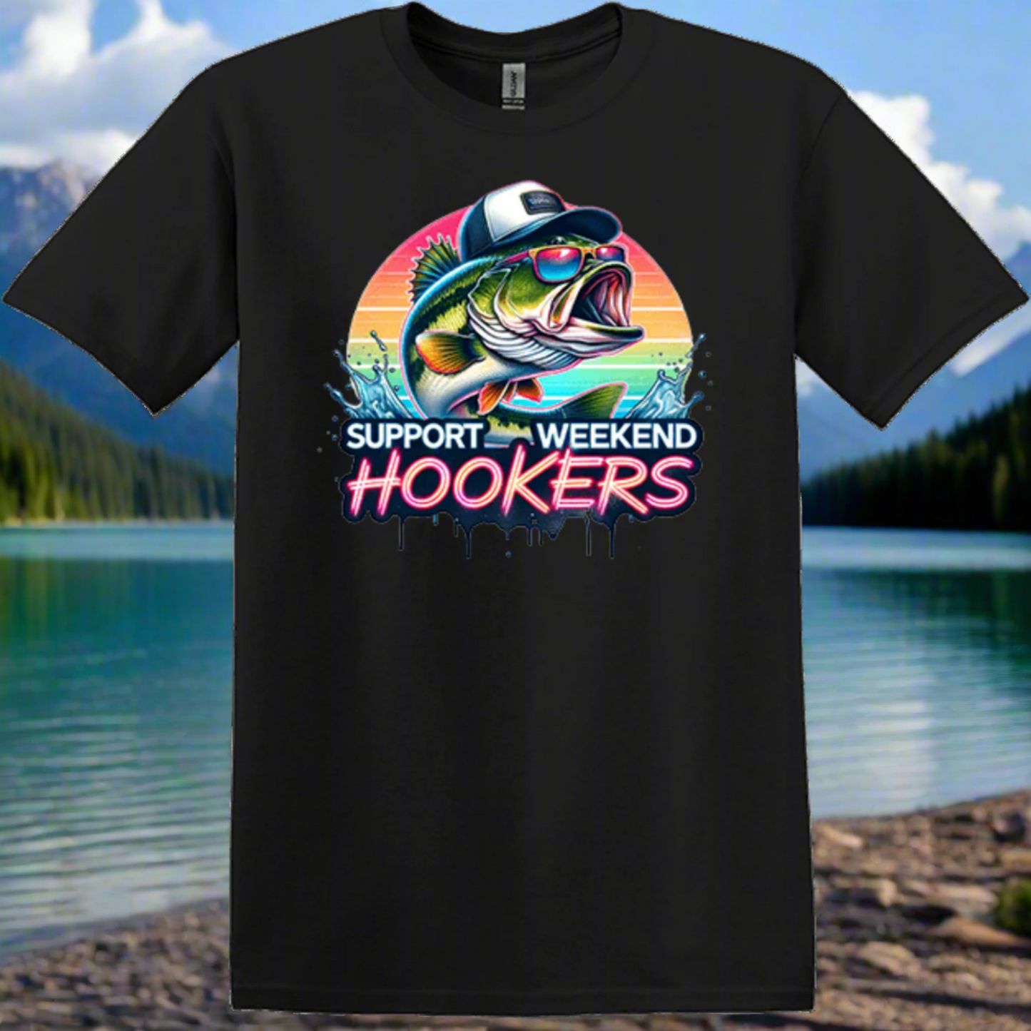 black support weekend fishing shirt
