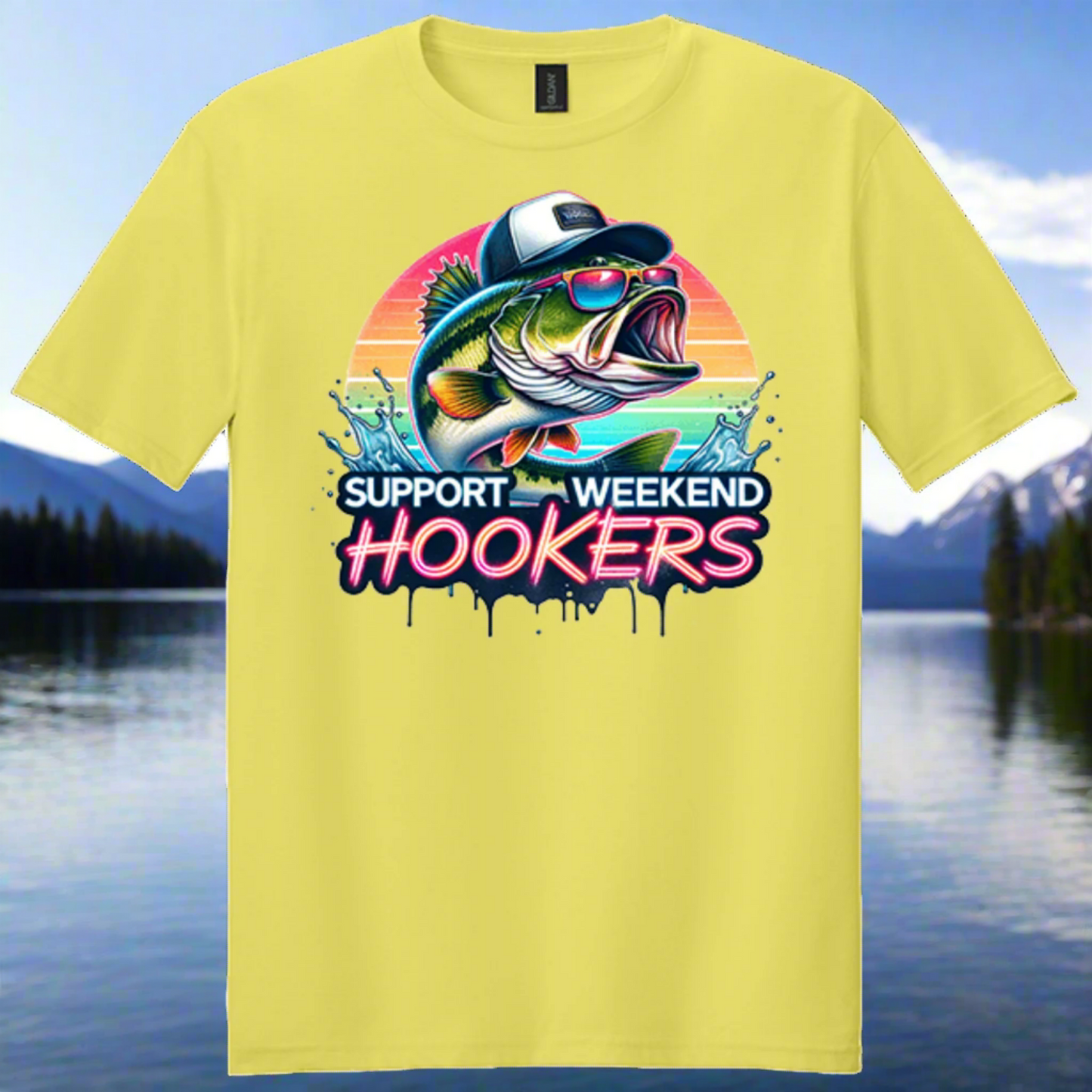 cornsilk yellow support weekend fishing shirt