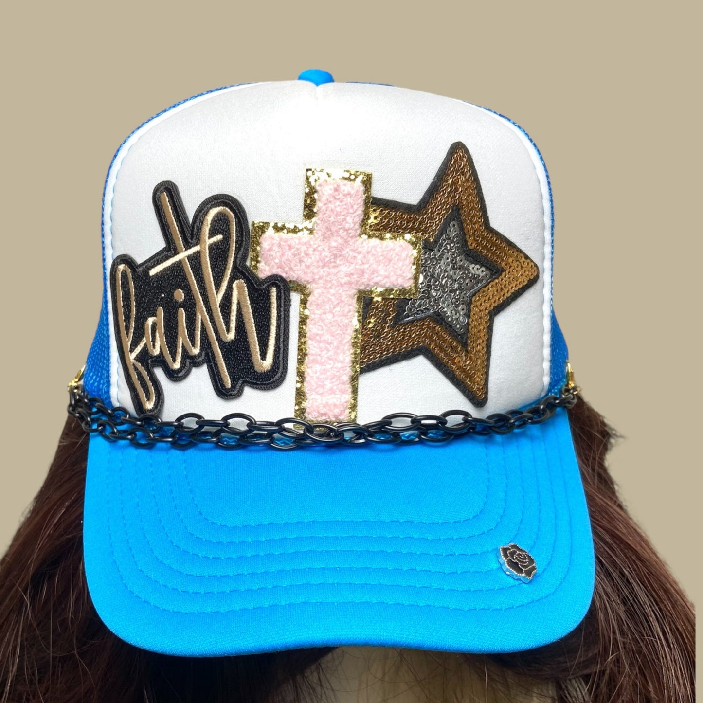 faith cross trucker cap