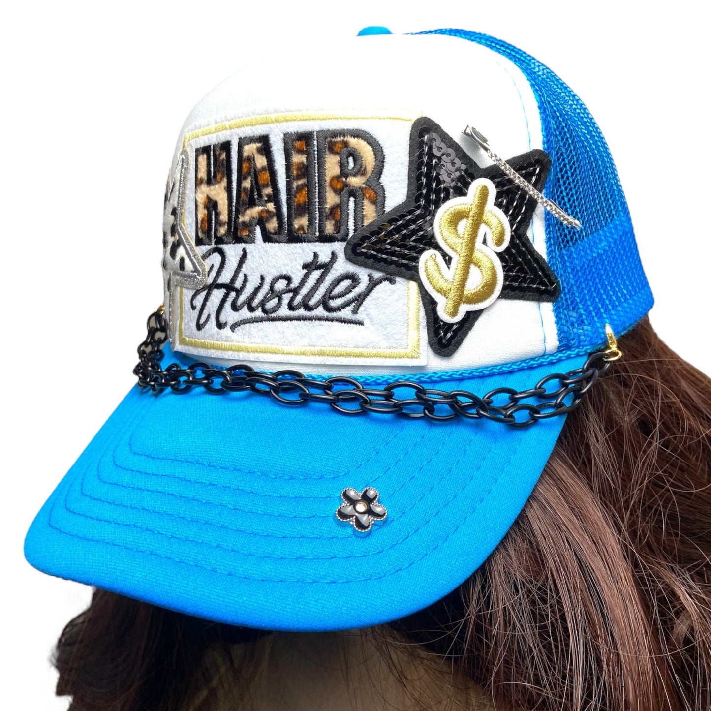 layered patch hat jewelry visor