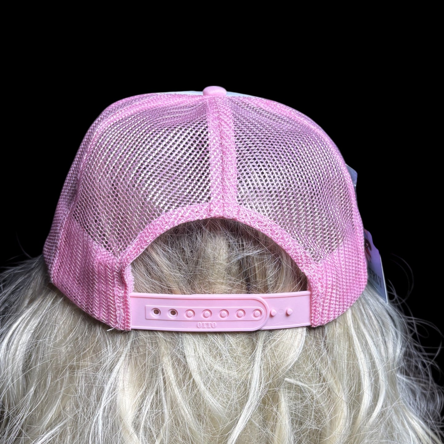 Pink mesh cap adjustable snapback
