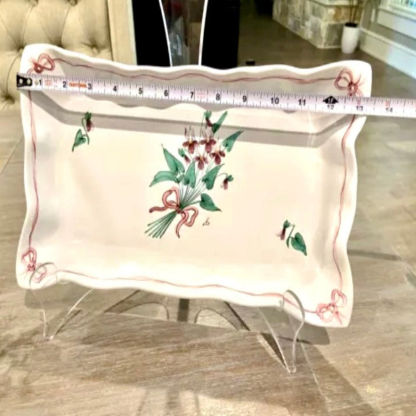 front top view long floral essential gathering dish