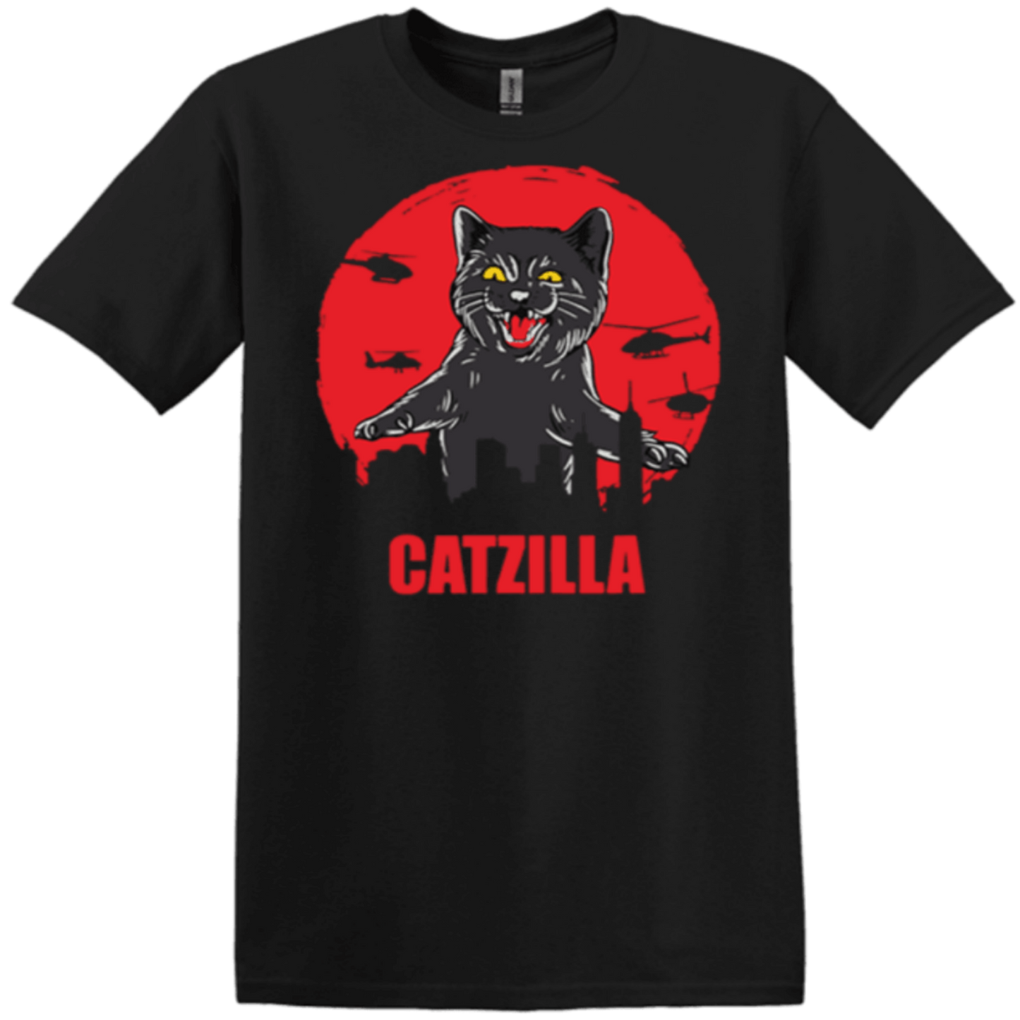 black catzilla cotton t-shirt
