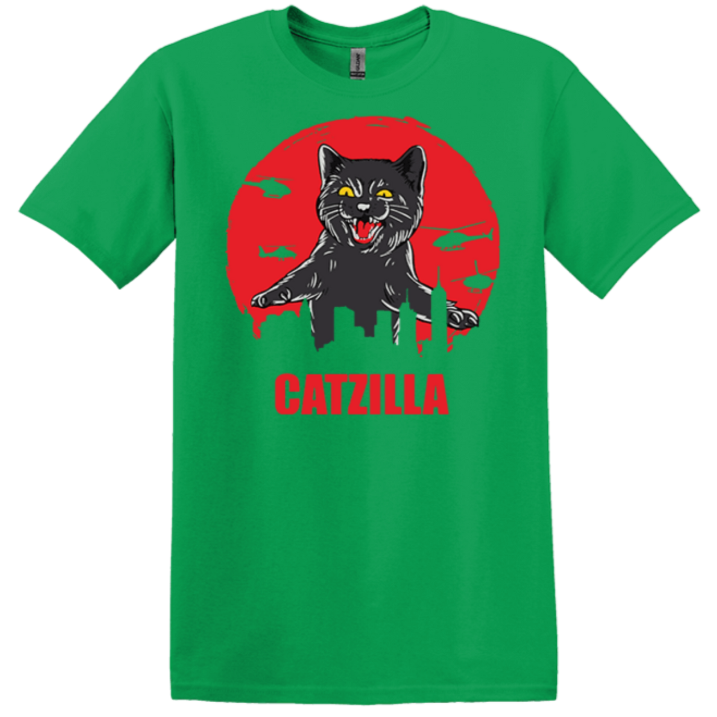 mean kitty hitting choppers irish green shirt