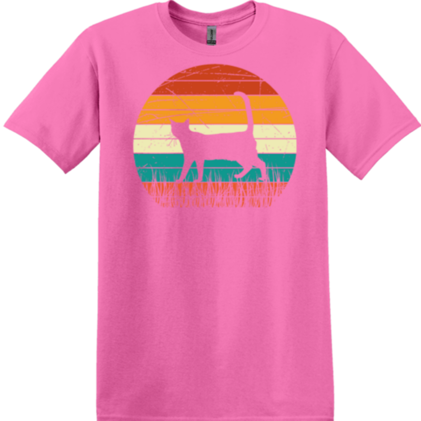 azalea pink comfort apparel classic kitty in grass shirt