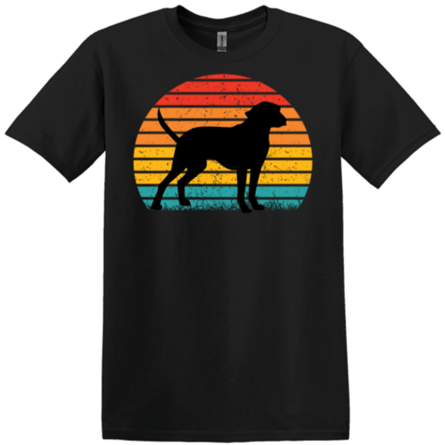 black 100% cotton garment dated pooch sunset shirt