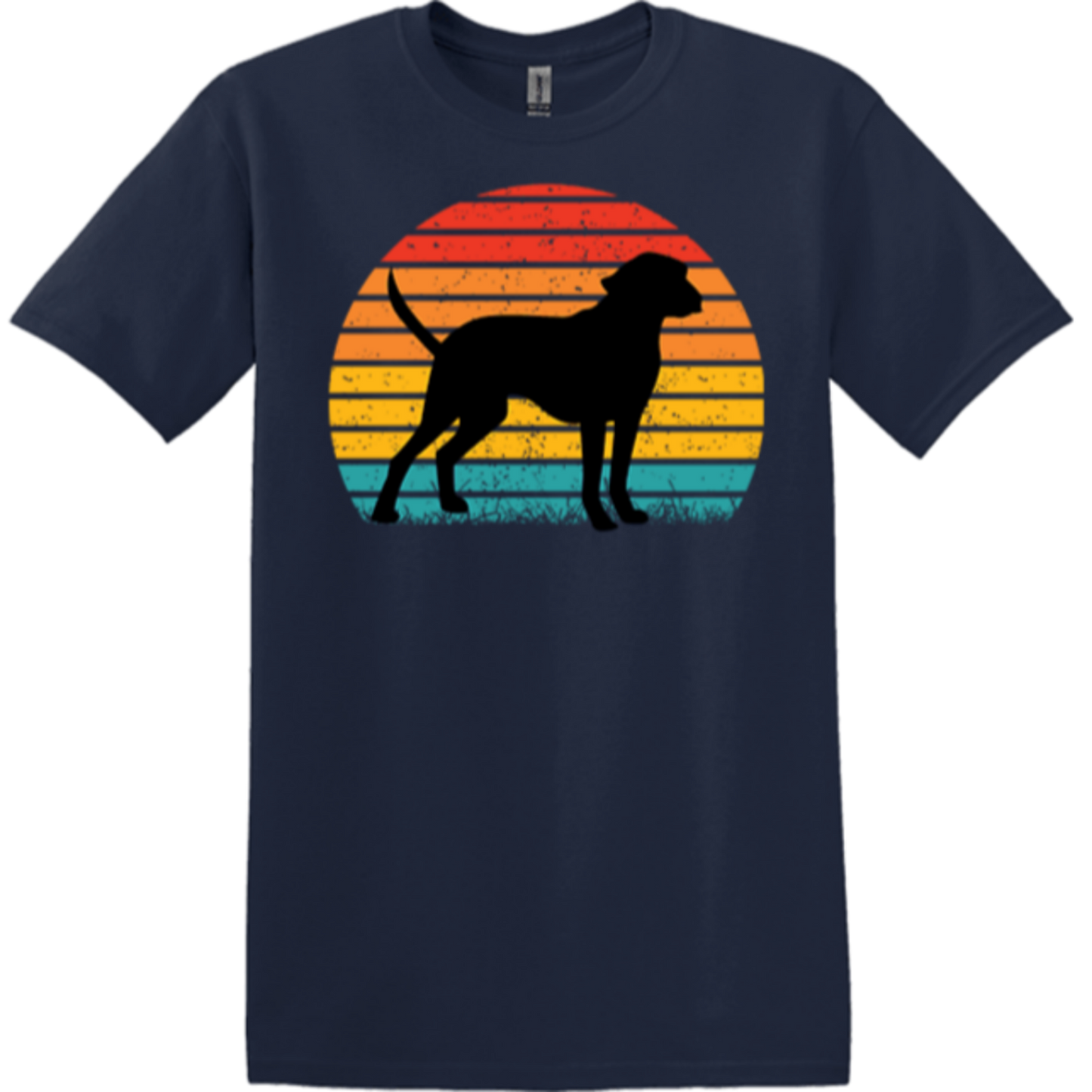 navy blue short sleeve t-shirt epic pup in sunrise shirt