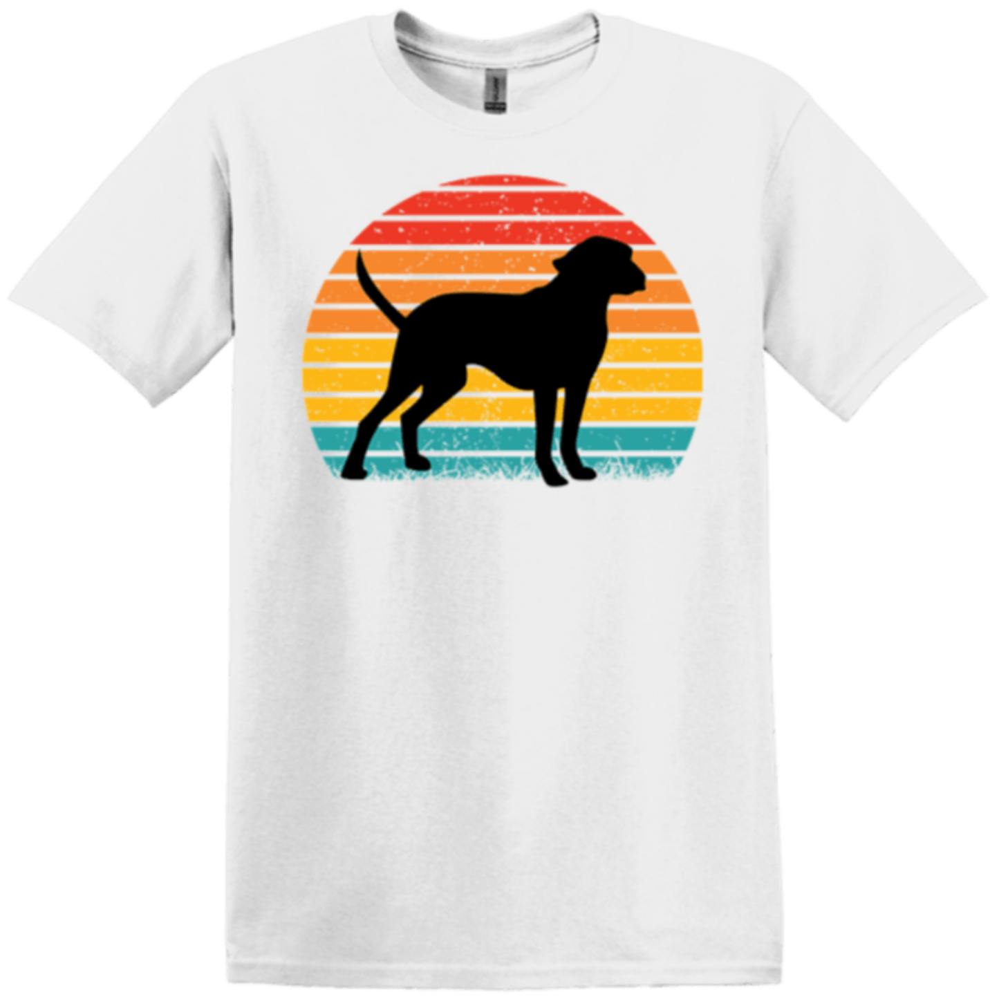 white round-neck t-shirt fit socialized fur baby shirt