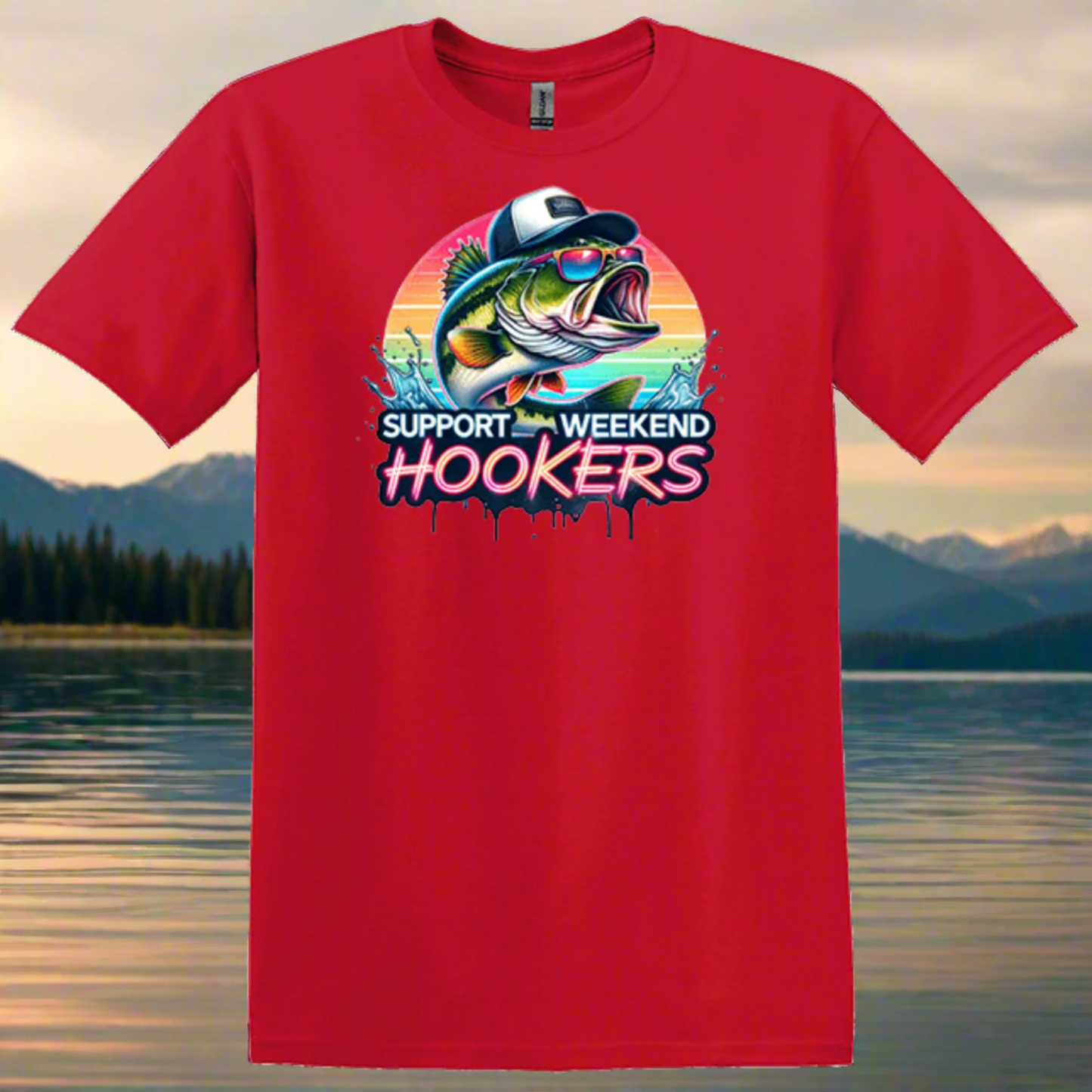 red support weekend fishing shirt