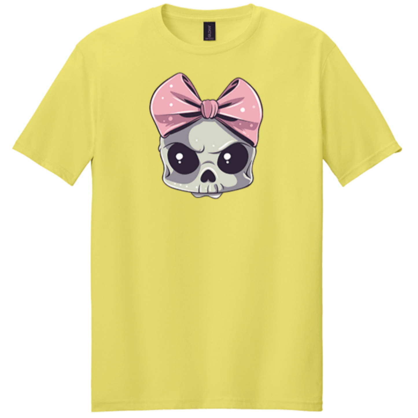 skull bow cornsilk yellow shirt cute