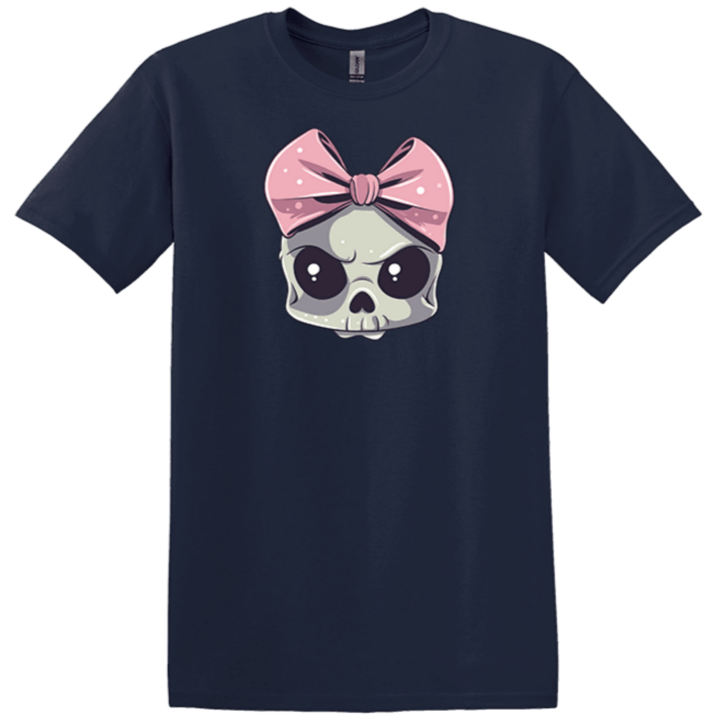skull bow navy shirt cute