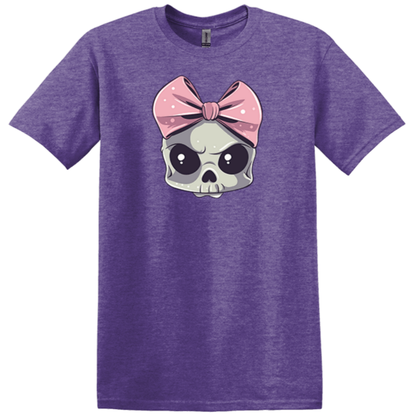 skull bow purple shirt cute