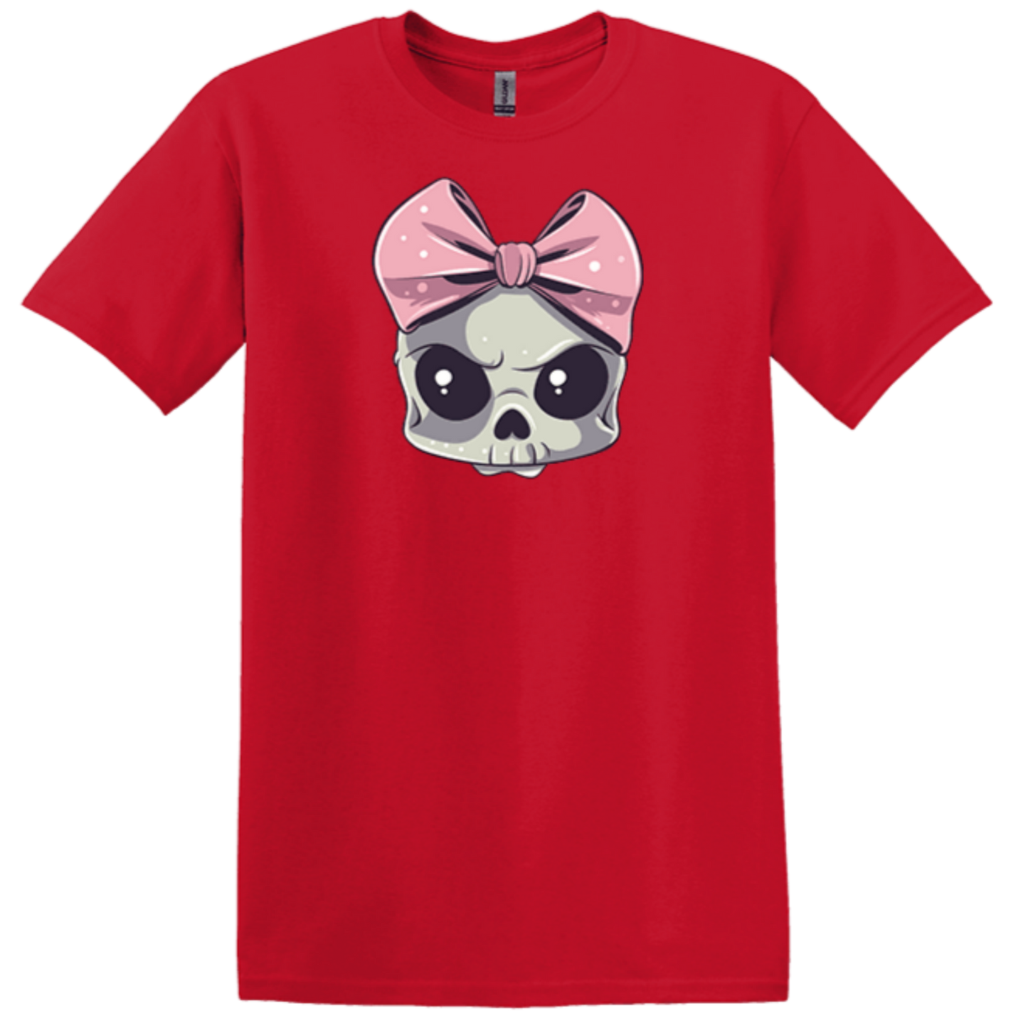 skull bow red shirt cute