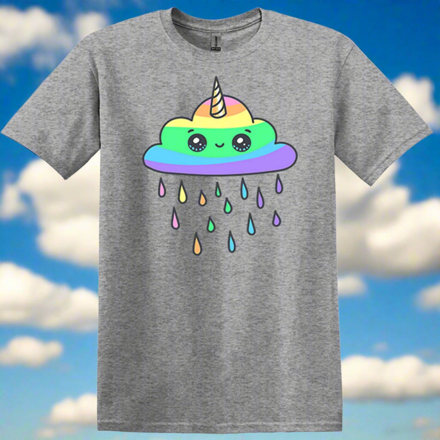 sport grey unicorn cloud tee shirt tshirt