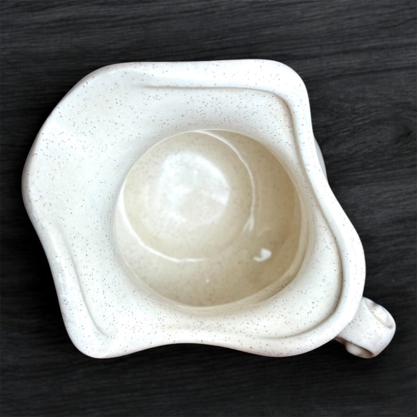 top view of decorative carafe with handle