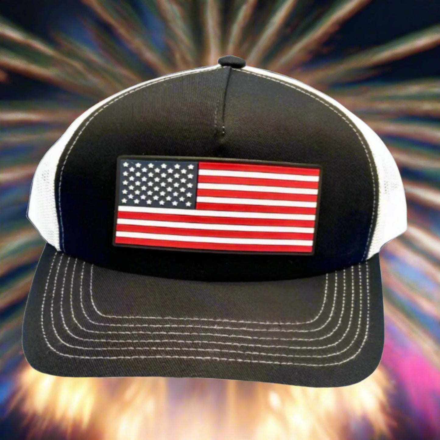black 5-panel lid snapback patriotic flag
