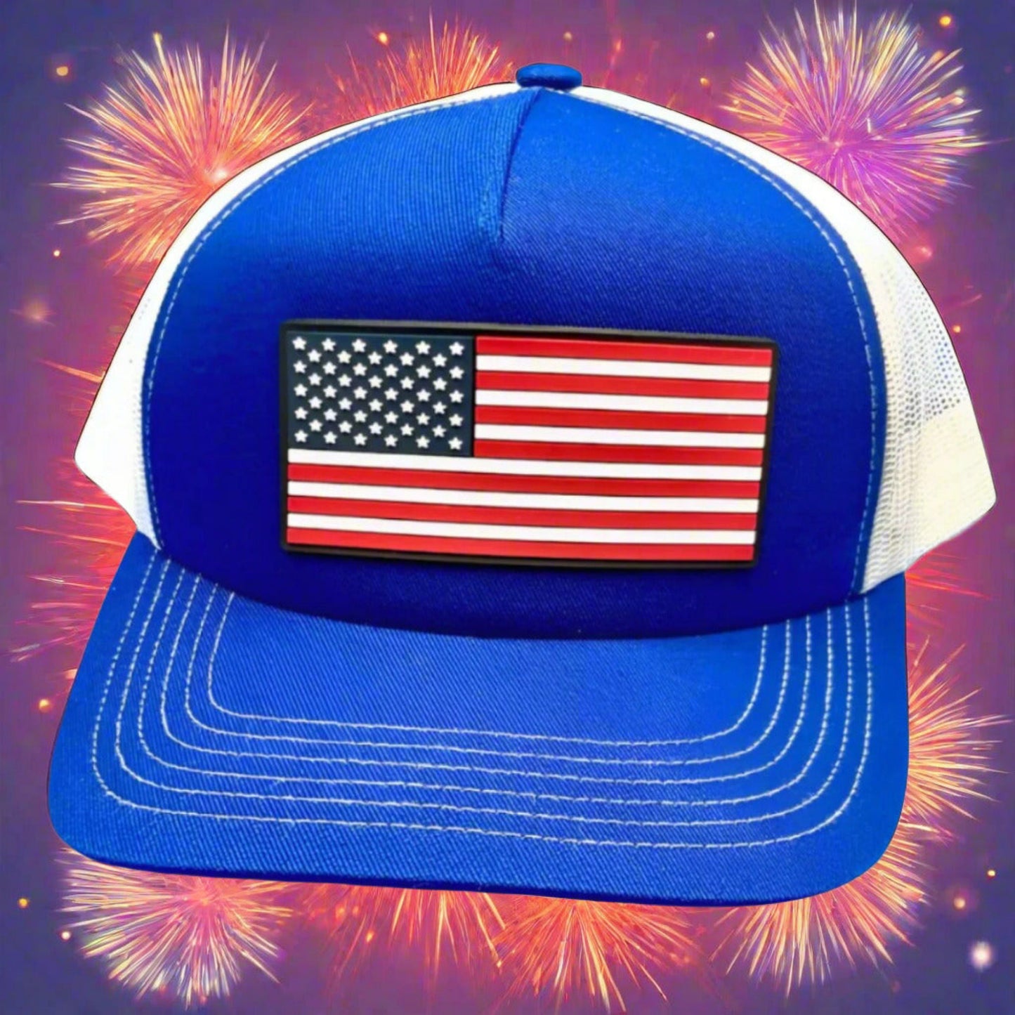 USA PVC patch low profile snapback trucker hat