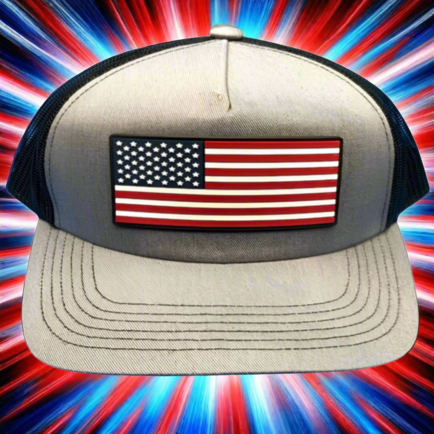 grey 5-panel lid snapback patriotic flag