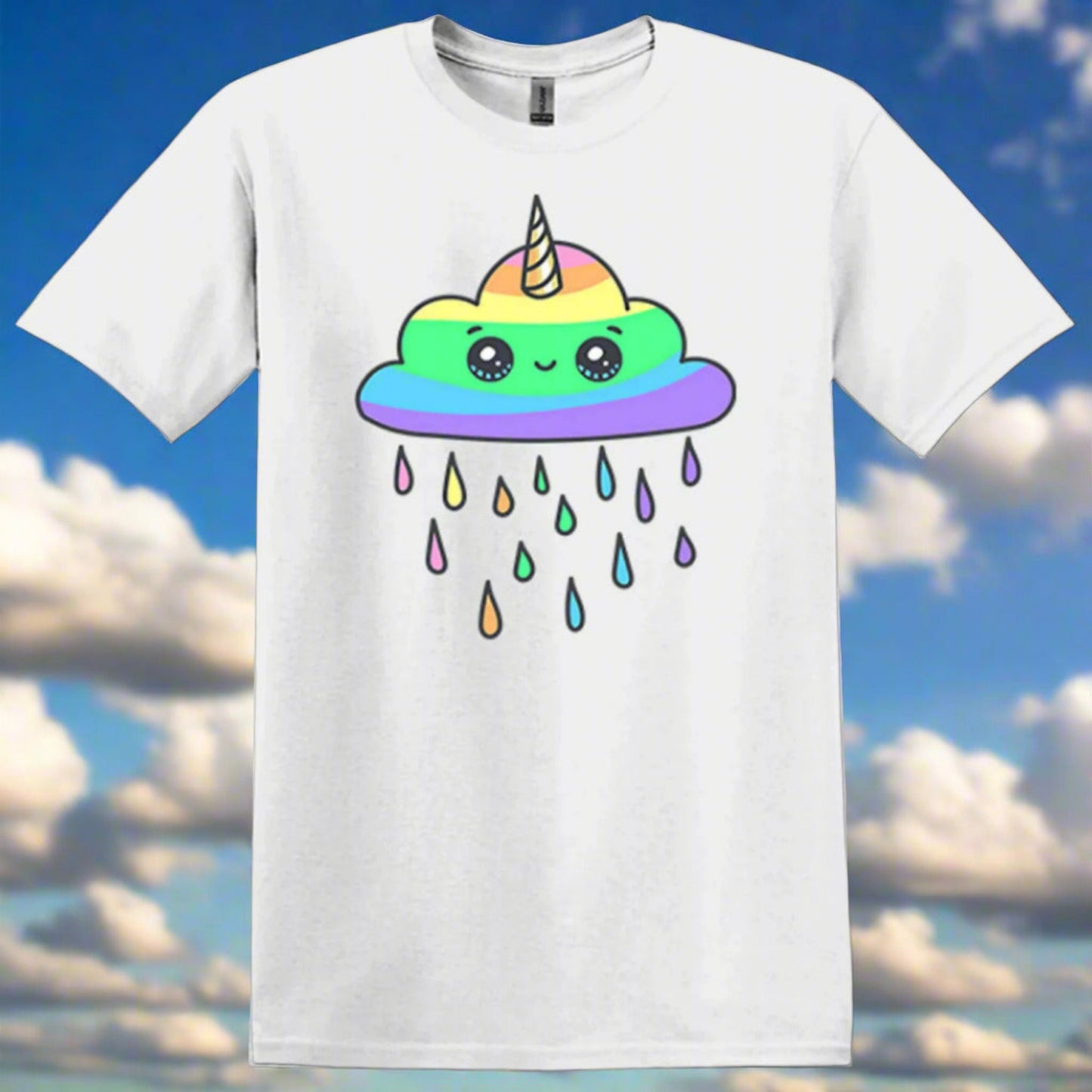 white unicorn cloud tee shirt tshirt