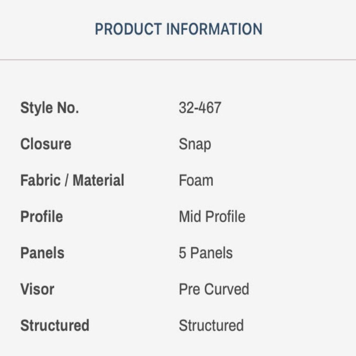 product information page