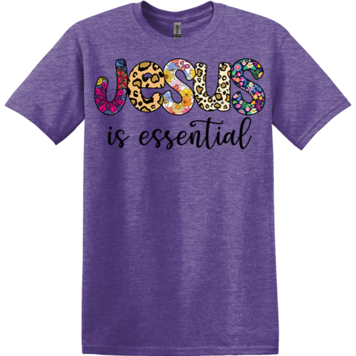 heather purple gildan tee colorful bible message