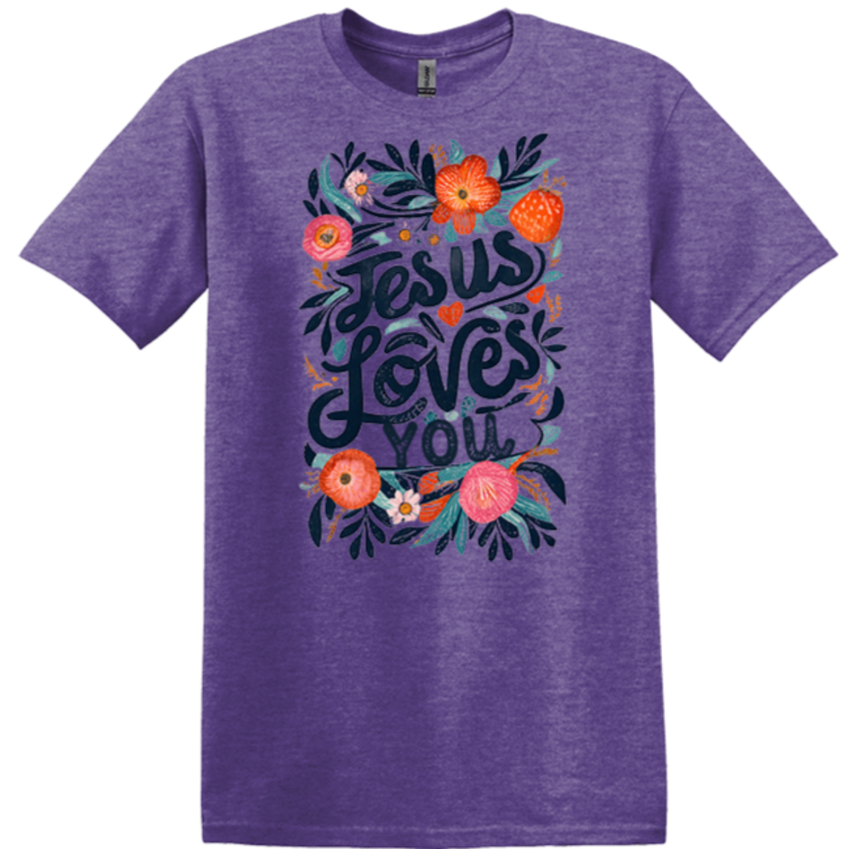 heather purple gildan tee colorful bible gospel