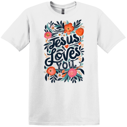 white round-neck t-shirt fit tropical praise worship