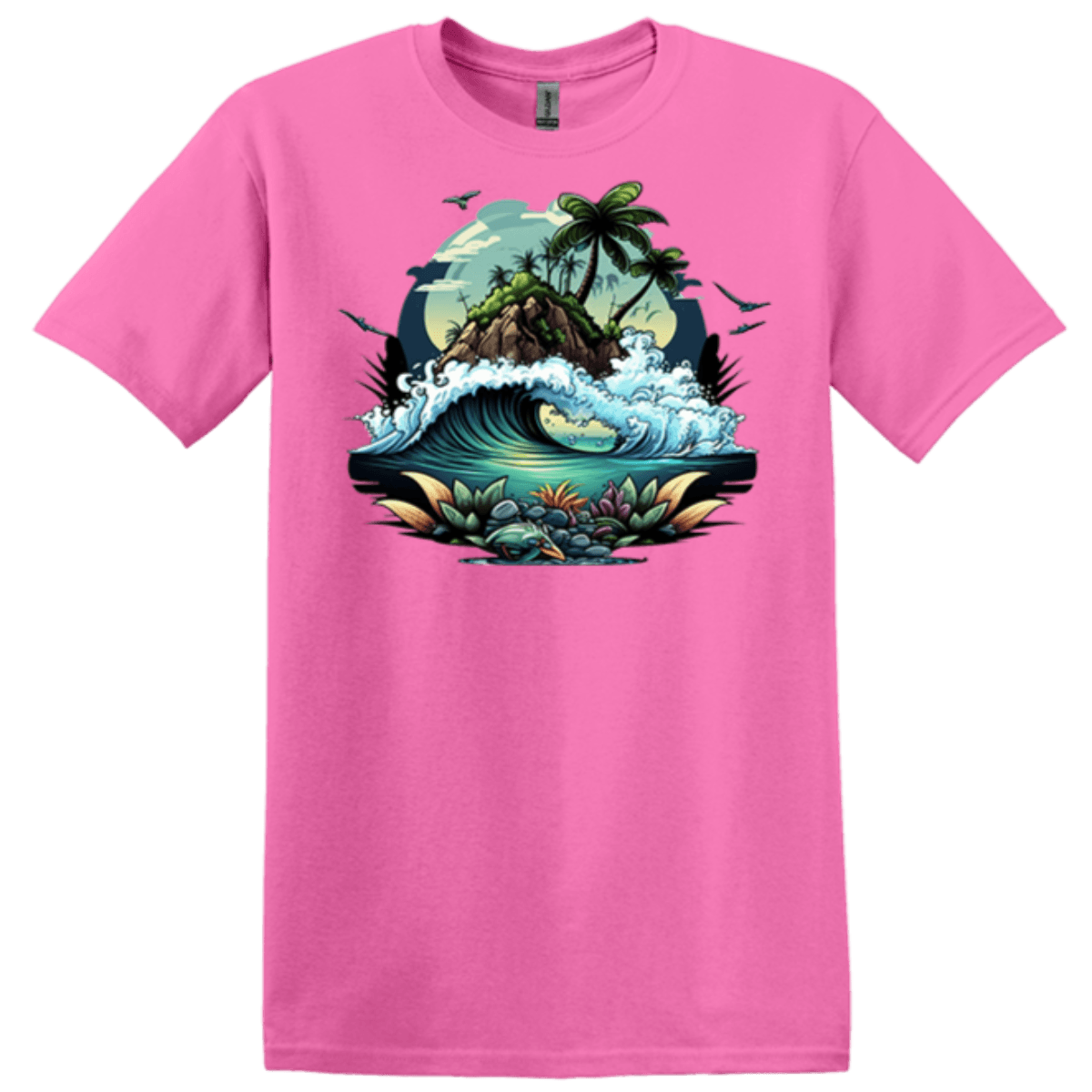 pink boutique top tropical