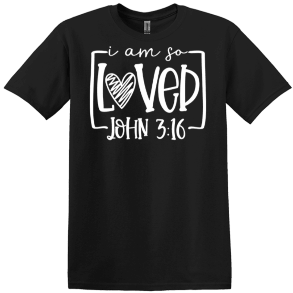 black 100% cotton garment Jesus loves me