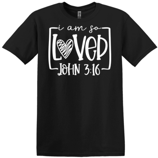 black 100% cotton garment Jesus loves me