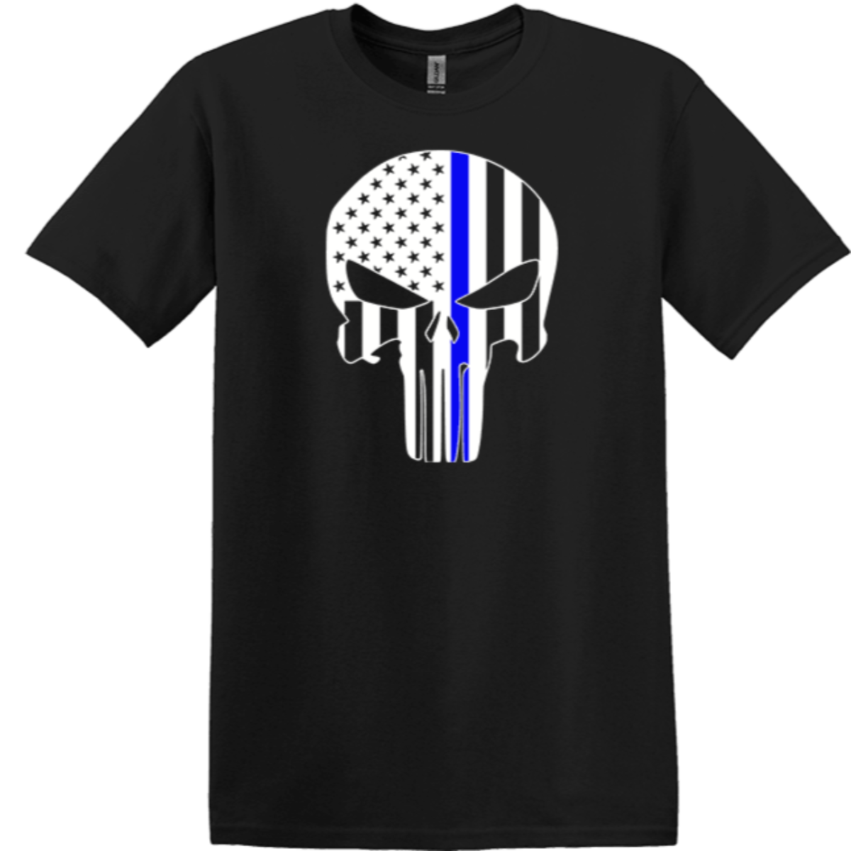 blue stripe skull police black casual apparel