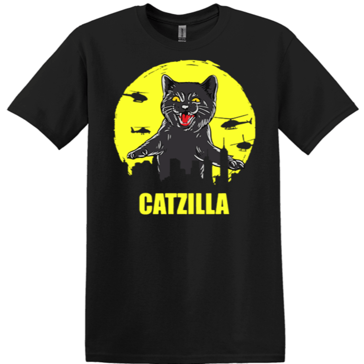 black yellow catzilla cotton garment