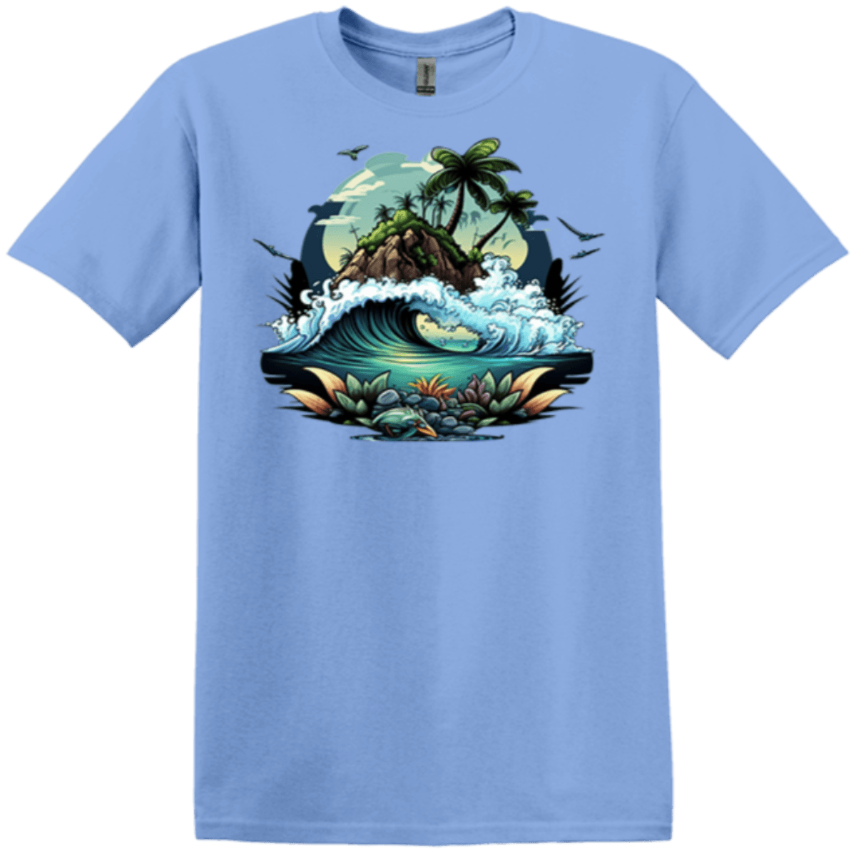 Beach waves shirt carolina blue 