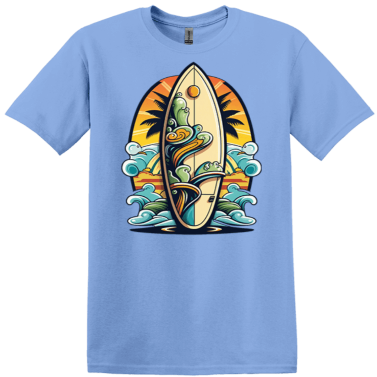 carolina blue surf board t-shirt  