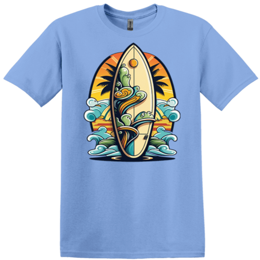 carolina blue surf board t-shirt  