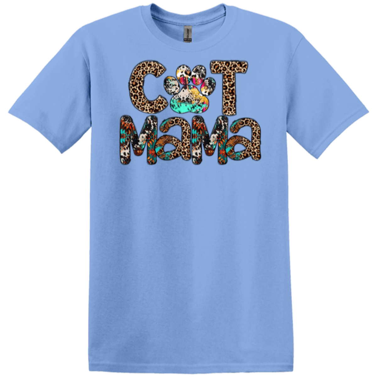 carolina blue kitten mommy shirt