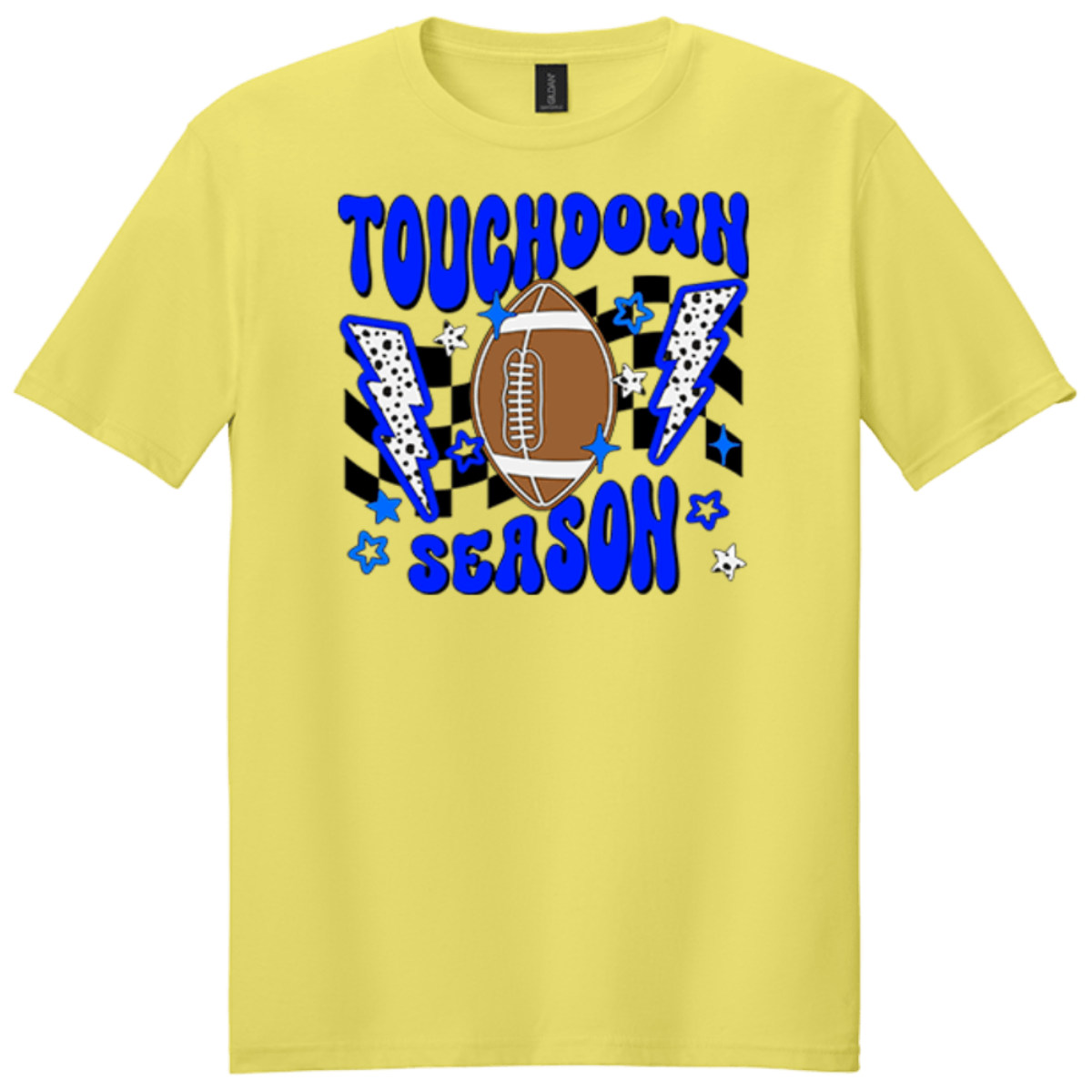 cornsilk yellow crew neck shirt gridiron game