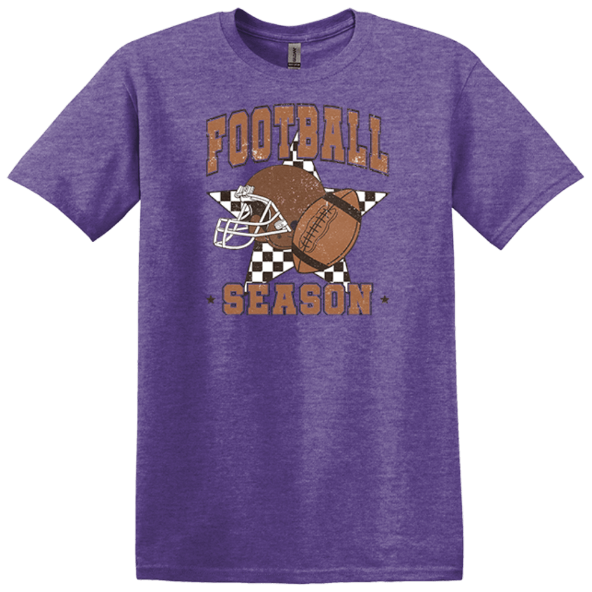 heather purple gildan tee sports wear