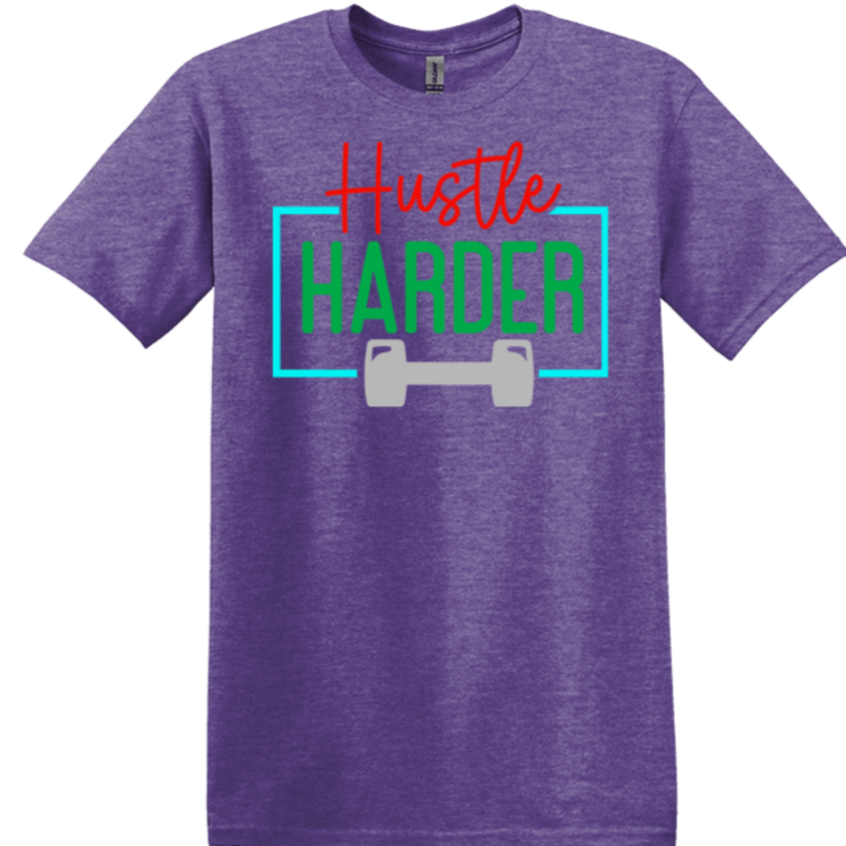 heather purple gildan tee weightlifting