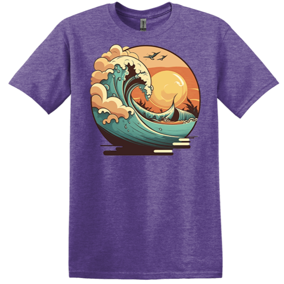 soft undershirt circular oceanic scene heather purple