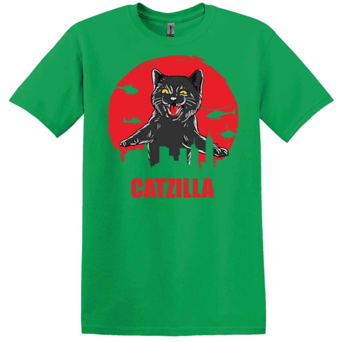 mean kitty hitting choppers irish green shirt