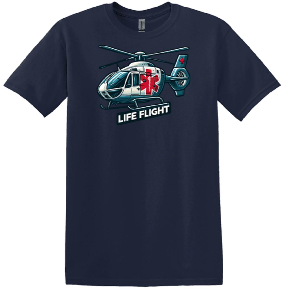 navy short sleeve t-shirt air life-flight tee