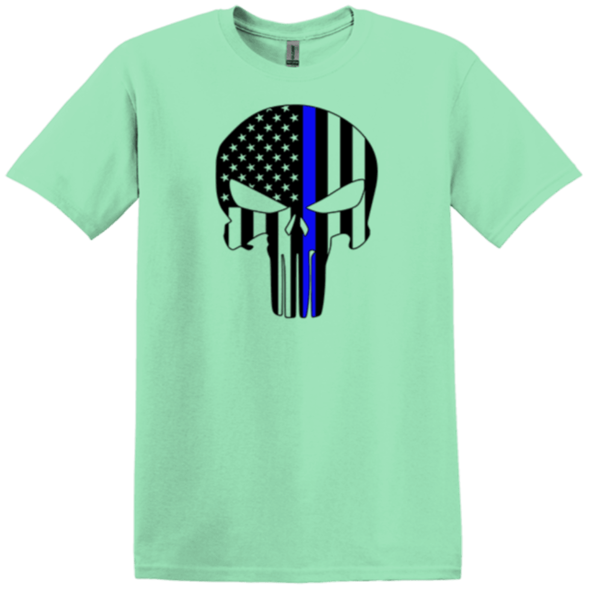 mint green gildan tee blue bone