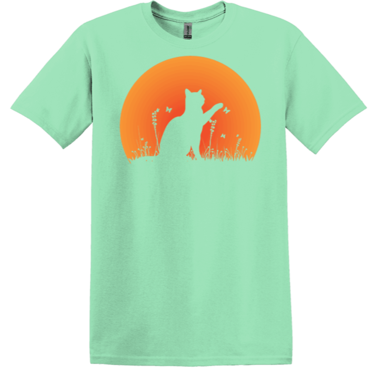 mint green boutique top outdoor feline